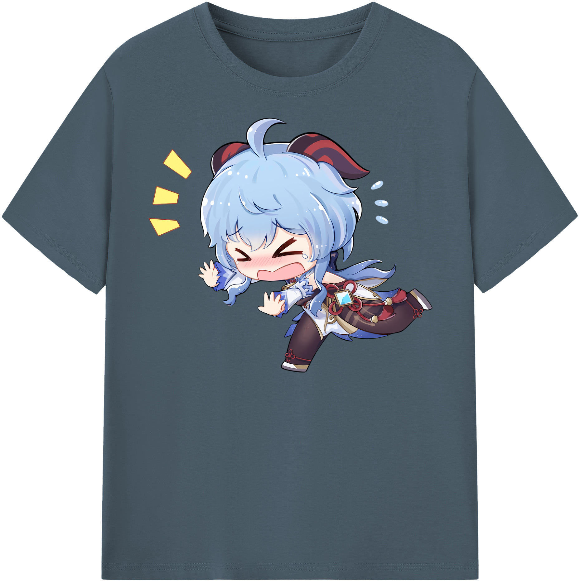 げんし神 甘雨 かんう genshin Ganyu 綿100％半袖Tシャツ（フロントプリント）